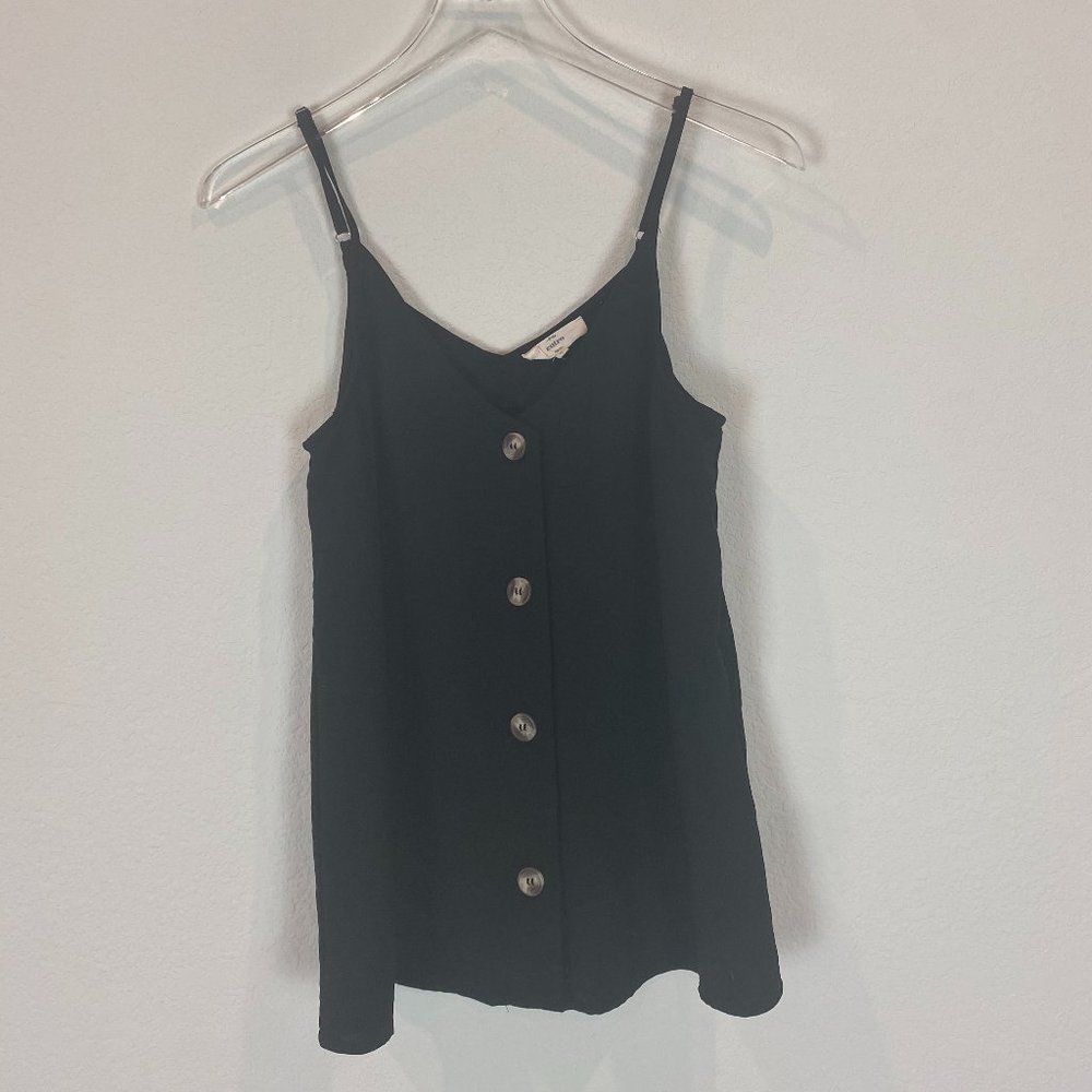 Black Tank Top with Buttons